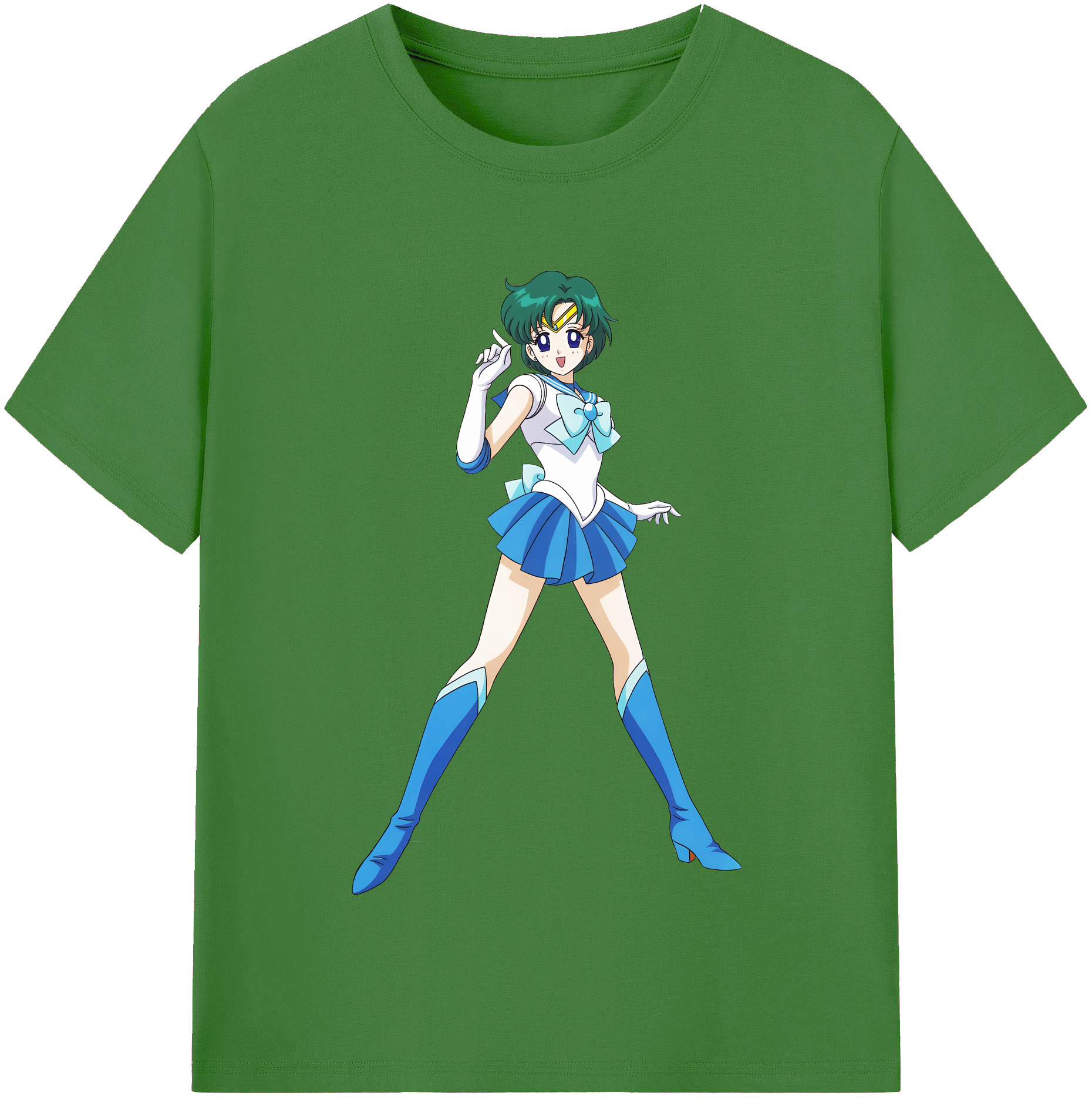 （画像用） 美少女戦士セーラームーン 海王 みちる（かいおう みちる） Sailor Moon Kaiou Michiru レディースカジュアルプリントTシャツ（綿100％）